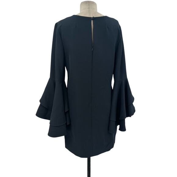Milly Nicole Dress Mini Sheath 3/4 Length Bell Sleeves V-Neckline Blue Size 8 - Picture 7 of 12